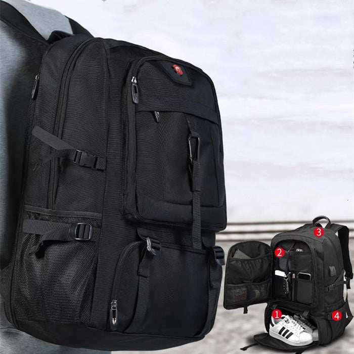 Large-capacity 50L–80L outdoor hiking backpack