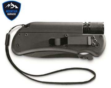 Tactical Survival Knife With Built In Fire Starter, LED Flashlight & Whistle